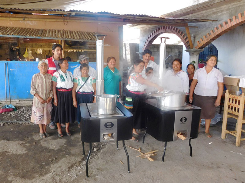Familes affected by Tropcial Storm Earl and thier donated Envirofit cookstoves